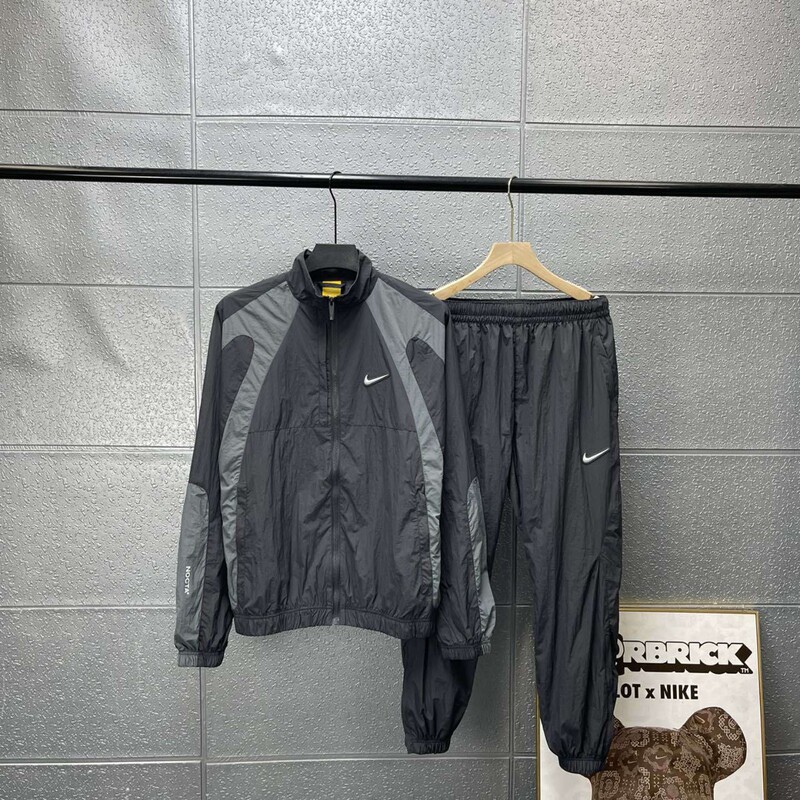 Spring and Autumn Hot-Selling Overseas Nk Collaboration Noc Men's Set with Hook Silicone Print, Color-Blocking Stand Collar Couple's Sportswear Spring and Autumn Hot-Selling Overseas Nk Collaboration Noc Men's Set with Hook Silicone Print, Color-Blocking Stand Collar Couple's Sportswear