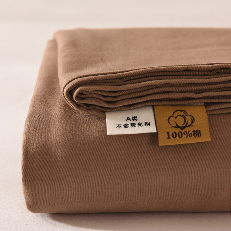 A類純綿シーツ一枚母子級純色磨毛綿増厚金シングルベッド笠学生寮シングル