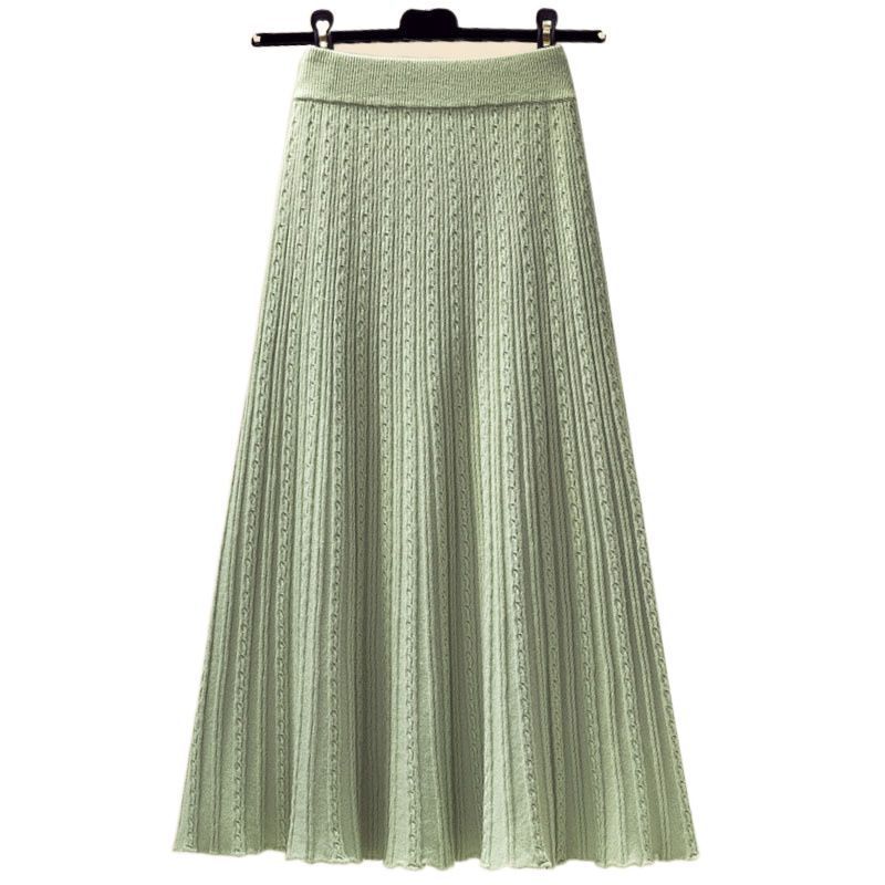 (2개) 플러스 사이즈 여성 가을 세트 여성의 새로운 프랑스 기질 스웨터 허리 슬리밍 스커트 투피스 세트