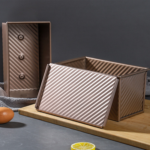 450g corrugated toast box with lid non-stick aluminum alloy toast mold carbon steel bread baking mold manufacturer wholesale