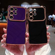 适用三星S25edge手机壳电镀波浪大视窗S24ultra简约A55保护套跨境