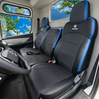 Light Truck Seat Cover Aoling – Modelə uyğun (Original) oturacaq örtükləri - all-leather-black-blue-3-seat-set-for-driver-and-passenger