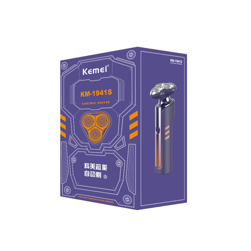 Kemei máquina de afeitar KM-1941s transfronteriza nuevo lavado de cuerpo completo LCD pantalla digital hombres maquinilla de afeitar eléctrica