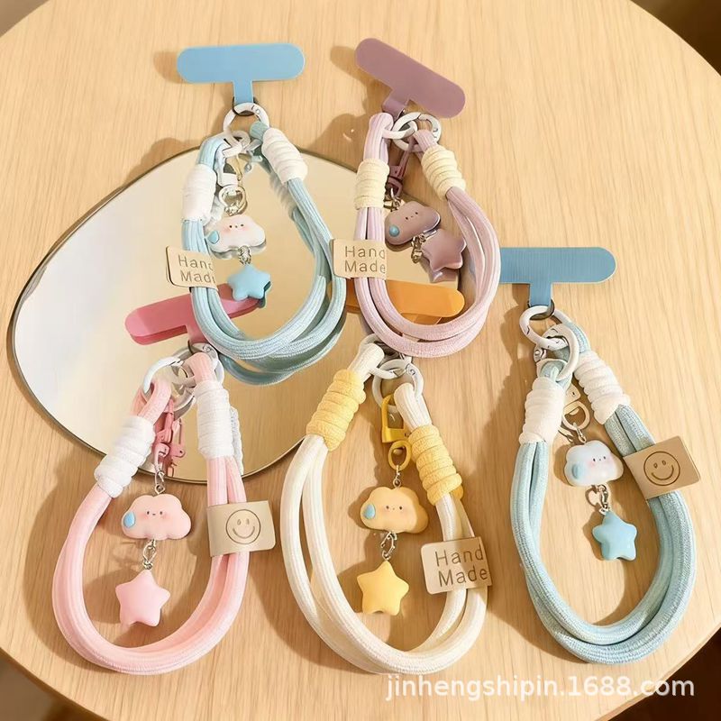 Short Phone Lanyard with Cloud and Star Design, Phone Chain Wrist Strap, Keychain, Camera Lanyard, Universal Short Phone Lanyard with Cloud and Star Design, Phone Chain Wrist Strap, Keychain, Camera Lanyard, Universal