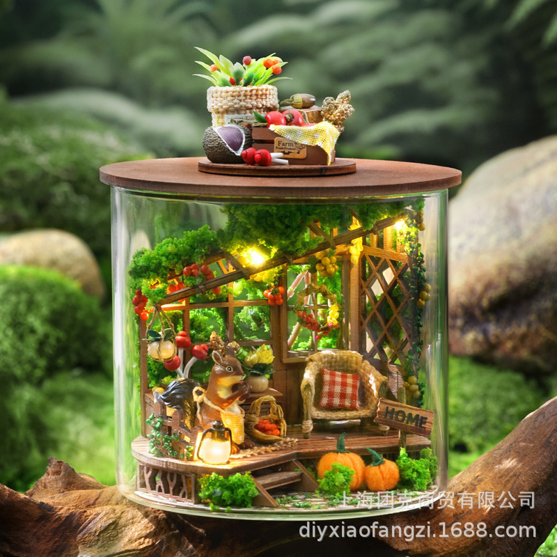 Zhiquwu DIY Cabin Dream Bottle Handmade Abundant Moments Fantasy Wonderland Fairy Tale Garden Birthday Gift