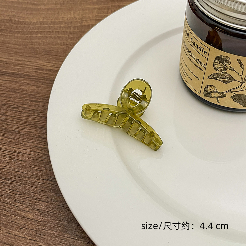 Milk Brown horquilla grande hacia atrás cabeza clip de pelo tocado de las mujeres principios de primavera de alto grado updo tiburón horquilla