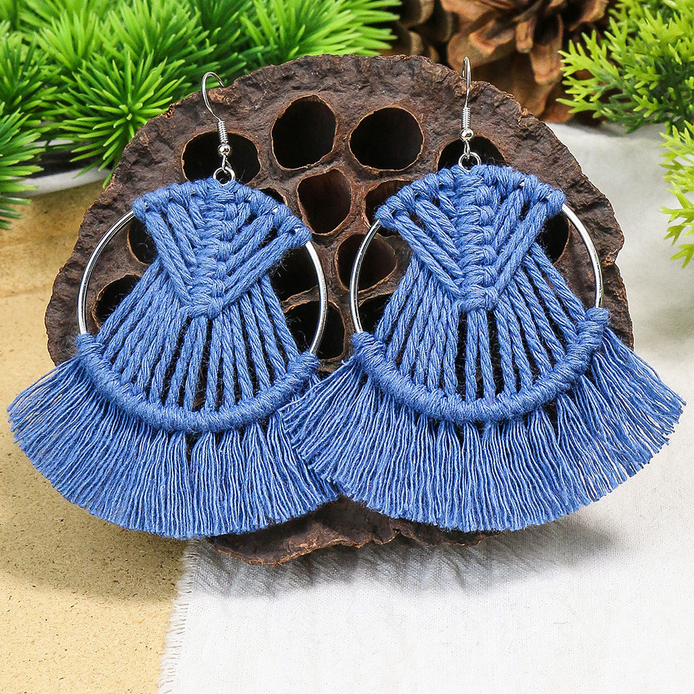 16g Weight Earrings Classification 1 Pair Quantity Casual, Daily Occasion Alloy Material Geometric Pattern Women's Gender Tassel Design Basic, Classic Style Style Wholesale Jewelry Basic Classic Style Geometric Alloy Tassel Earrings 2