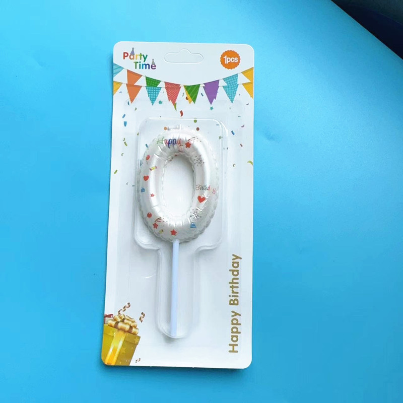 Decoración de pastel de horneado globos blancos velas digitales de color rosado gradiente inswind pastel de cumpleaños vela insert