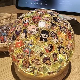 Cartoon Cute One Piece Acrylic Patch Peripheral Creative Handmade DIY Luminous Decorative Small Ball Table Lamp Ornaments