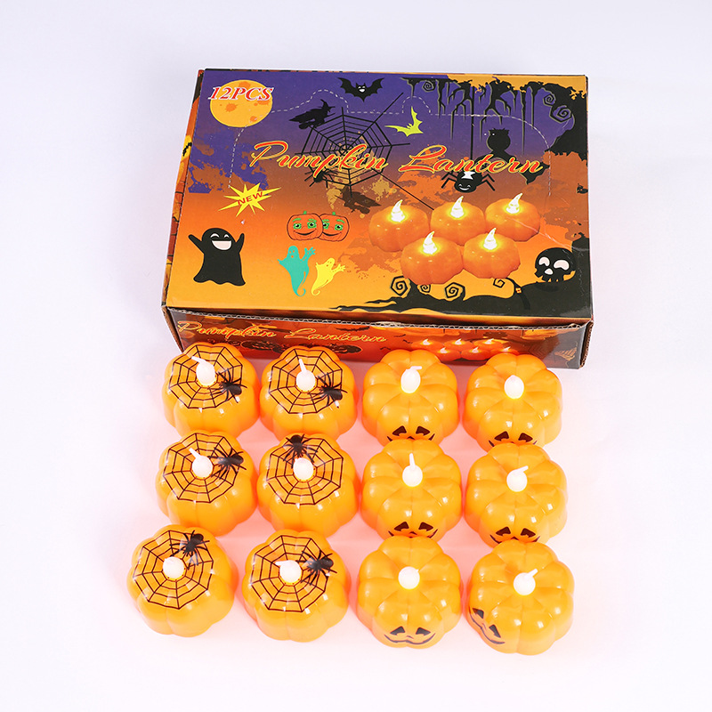 Maison & Jardin Halloween citrouille lanterne fantôme festival décoration accessoires led électronique bougie lampe fête fournitures veilleuse lumineuse lampe à vent_voghion.com