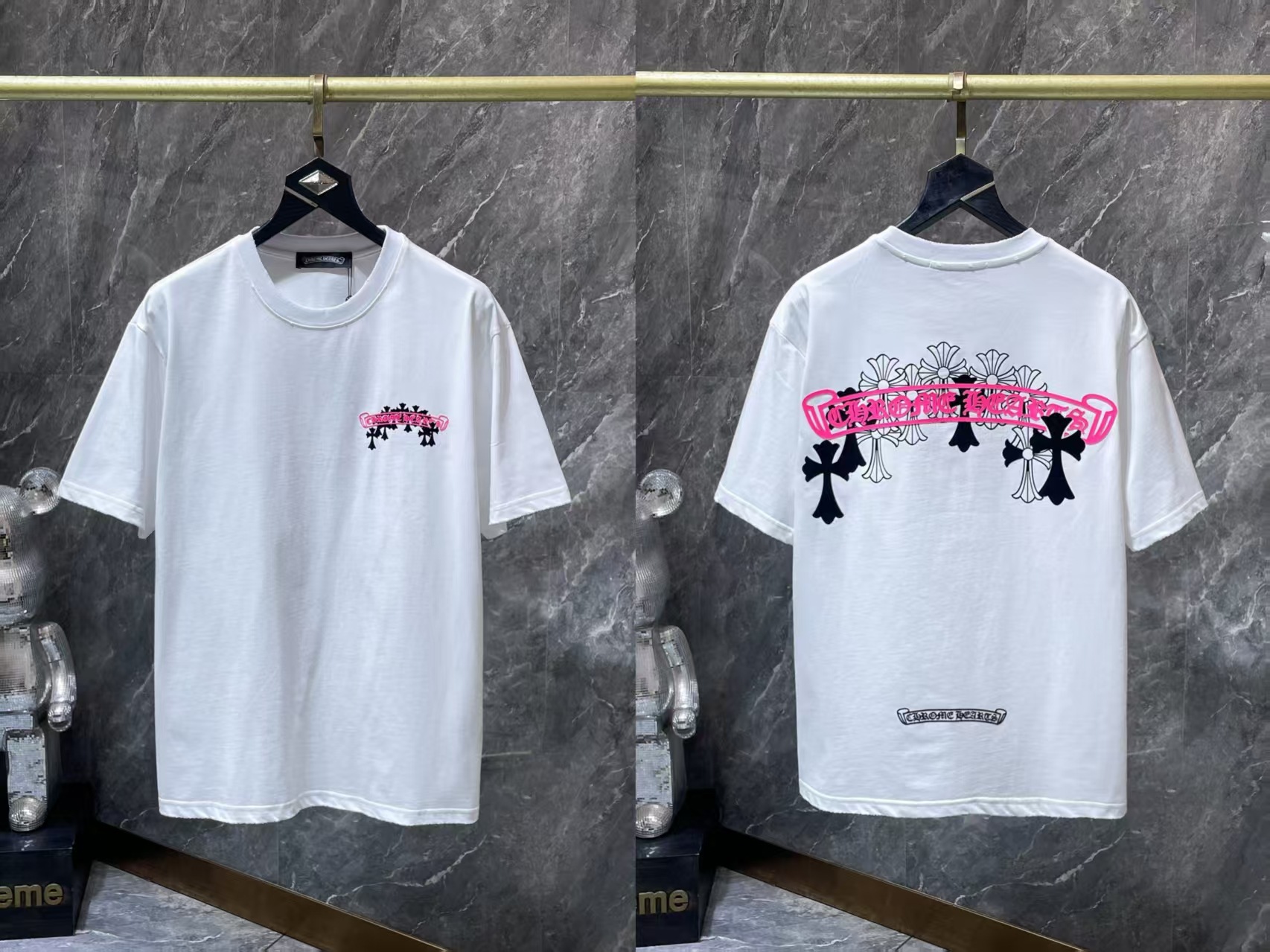 Chrome Heart 24 nuevo Crocodile de verano de moda europea y americana camiseta de manga corta para hombres y mujeres