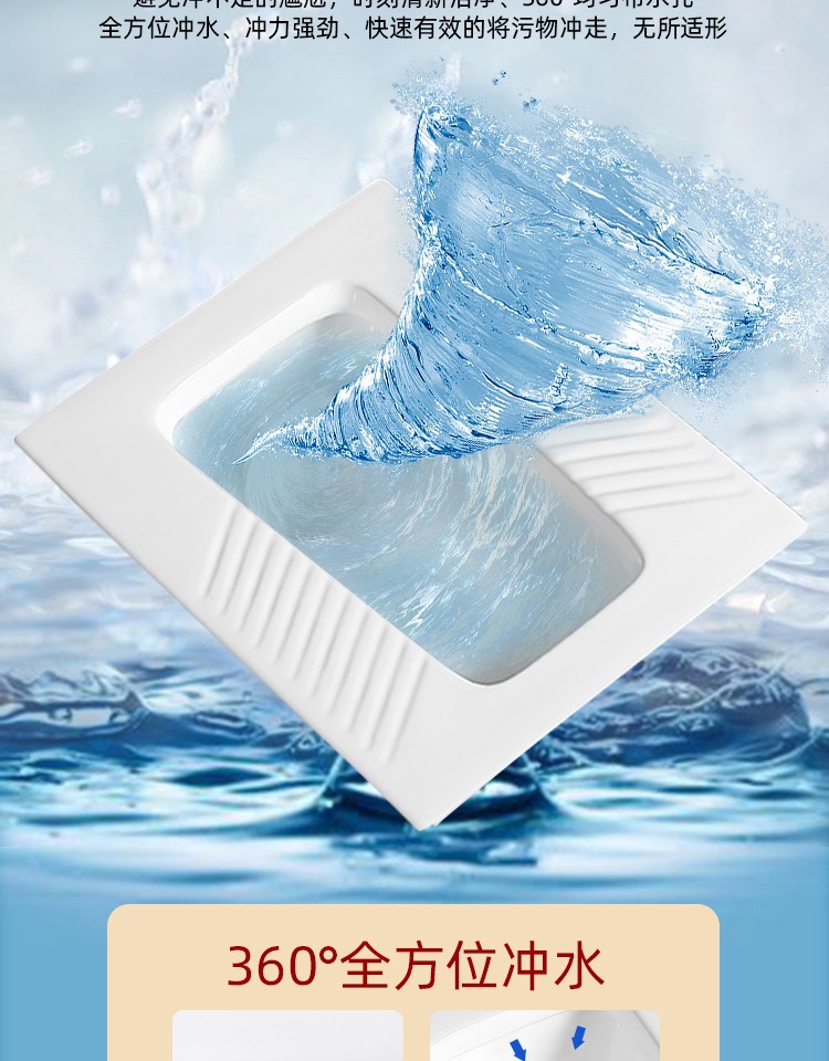 Household hotel public restroom squat toilet with water tank, powerful water-saving, anti-slip and anti-odor toilet ceramic squat toilet bowl undefined