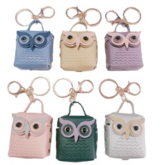 韓版卡通貓頭鷹藍牙耳機小包 創意零錢包掛飾 鑰匙扣包包掛件批發
