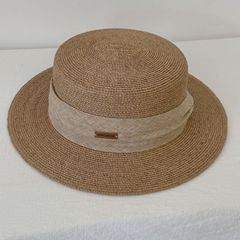 高品質デザイナー手作り細かく編まれたラフィアフラットトップハット日焼け止め麦わら帽子サンシェード旅行休暇夏の女性