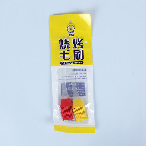 Manufacturer wholesale bagged baking silicone brush wooden handle oil brush barbecue brush pig bristle brush high temperature resistant barbecue tools