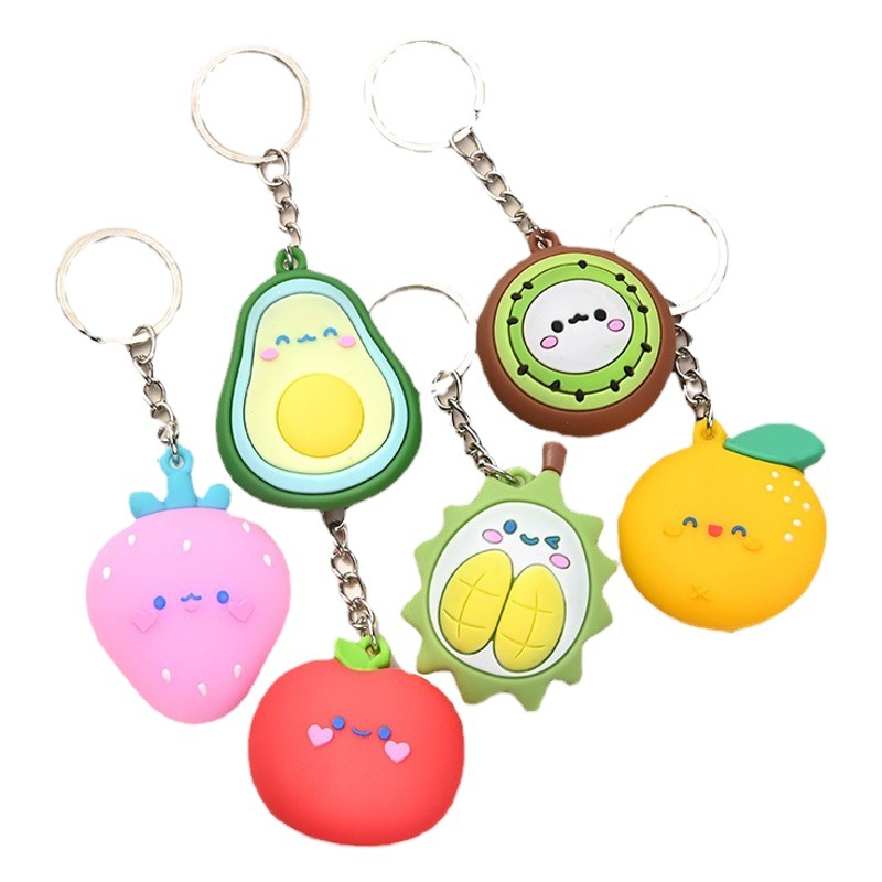 Artificial fruit keychain pendant durian keychain avocado pendant Orange Key Chain Kiwi decoration