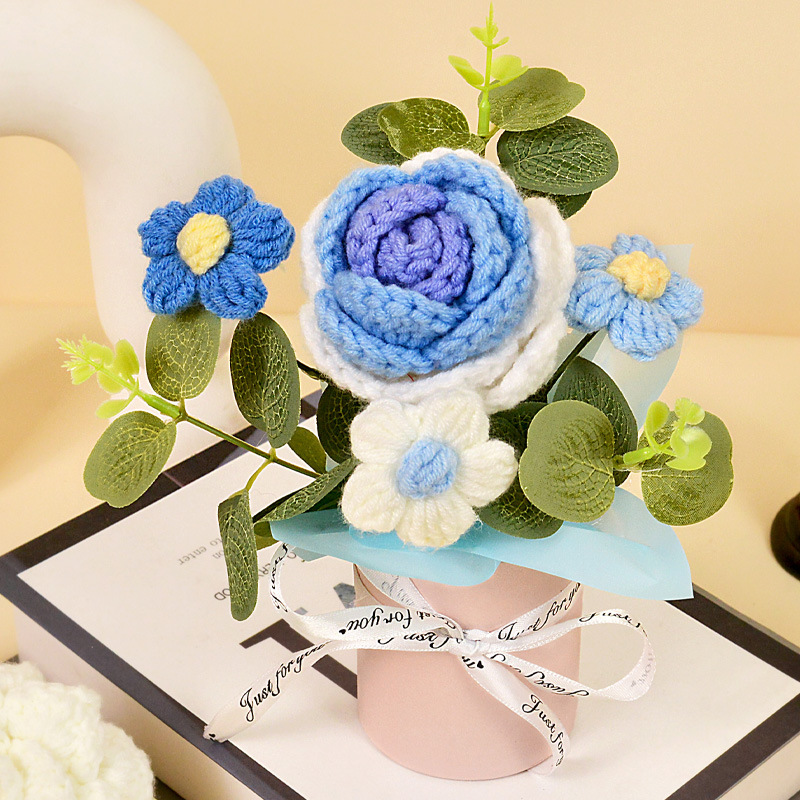 그라데이션 블루 로즈 미니 꽃다발