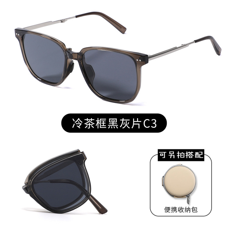 新款折叠TR太阳镜防紫外线时尚可折叠墨镜男女款折叠眼镜显瘦K887|undefined