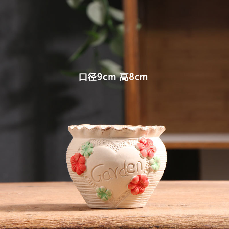 Centrarse en la maceta fábrica de maceta de flores de carne doméstica directa cerámica especial de maceta de cerámica al por mayor