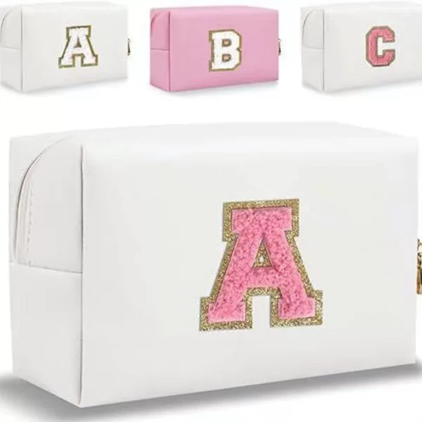 Amazon cross-border 26 embroidered letter cosmetic bag octagonal wash bag large capacity Travel storage bag clutch