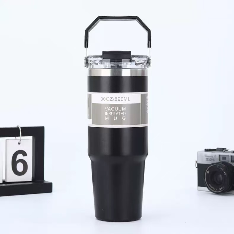 東南アジアアメリカンスタイル 20oz30oz カーカップポータブルシングルおよびダブルドリンク透明カバーアイスバ 304 ステンレス鋼魔法瓶カップ|undefined
