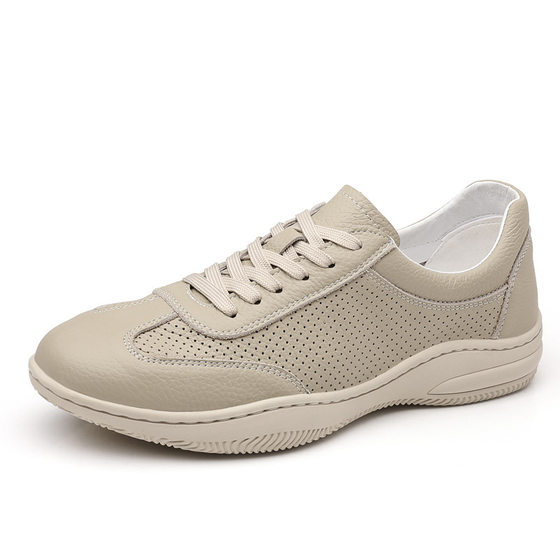 Top Layer Cowhide Summer New Men's Sandals Genuine Leather Hollow Perforated Shoes Men's Breathable Casual Leather Shoes Men's Shoes