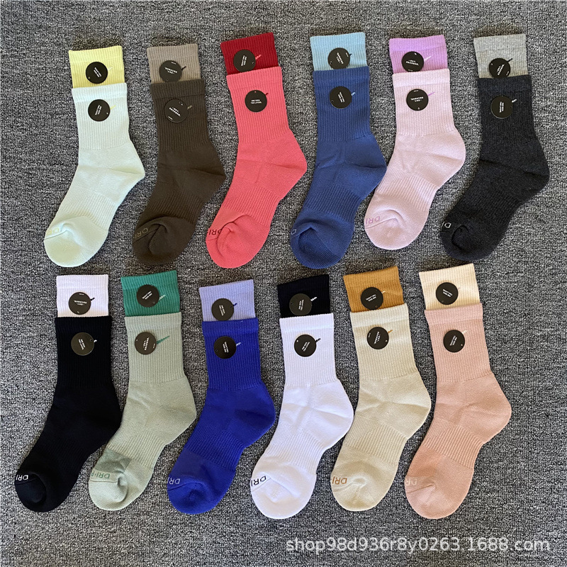 Patchwork Socks Suwan Nike Style Double-Layered Unisex Mid-Length Training Yoga Sports Towel Bottom Basketball Socks Patchwork Socks Suwan Nike Style Double-Layered Unisex Mid-Length Training Yoga Sports Towel Bottom Basketball Socks