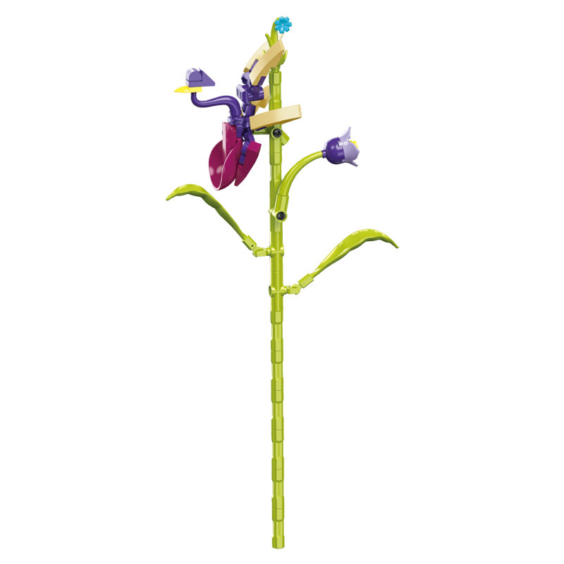 钻马积木花永生花束抱抱桶仿真花小颗粒积木DIY玩具七夕女生礼物|undefined
