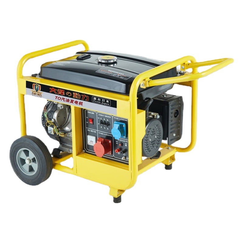 Ampliamente utilizado Dazawa Power 5KW generador de gasolina refrigerado por aire de un solo cilindro de cuatro tiempos monofásico de tres fases de arranque eléctrico