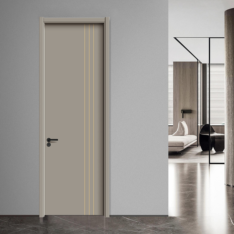 工厂直供简约轻奢实色水漆实木复合门书房卧室餐厅酒店隔音木门