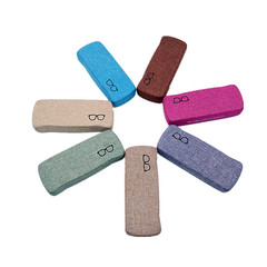 新款學生近視兒童老花鏡棉亞麻布眼鏡盒大號鏡盒印字男女時尚抗壓