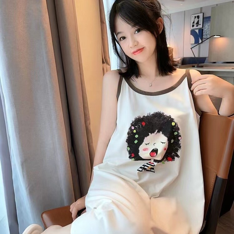 Cross-border nightgown women's summer sweet short sleeve cute pregnant women's home clothes summer one-piece pajamas can be worn outside a generation of hair