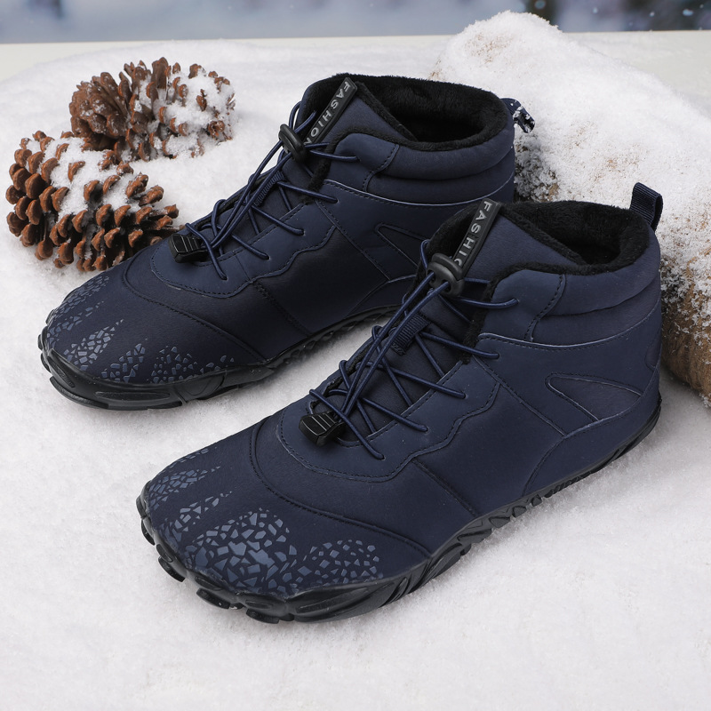 2025 transfronterizos al aire libre cinco dedos botas de nieve otoño y invierno parejas de zapatos de algodón impermeable y botas de algodón gruesas de escalada