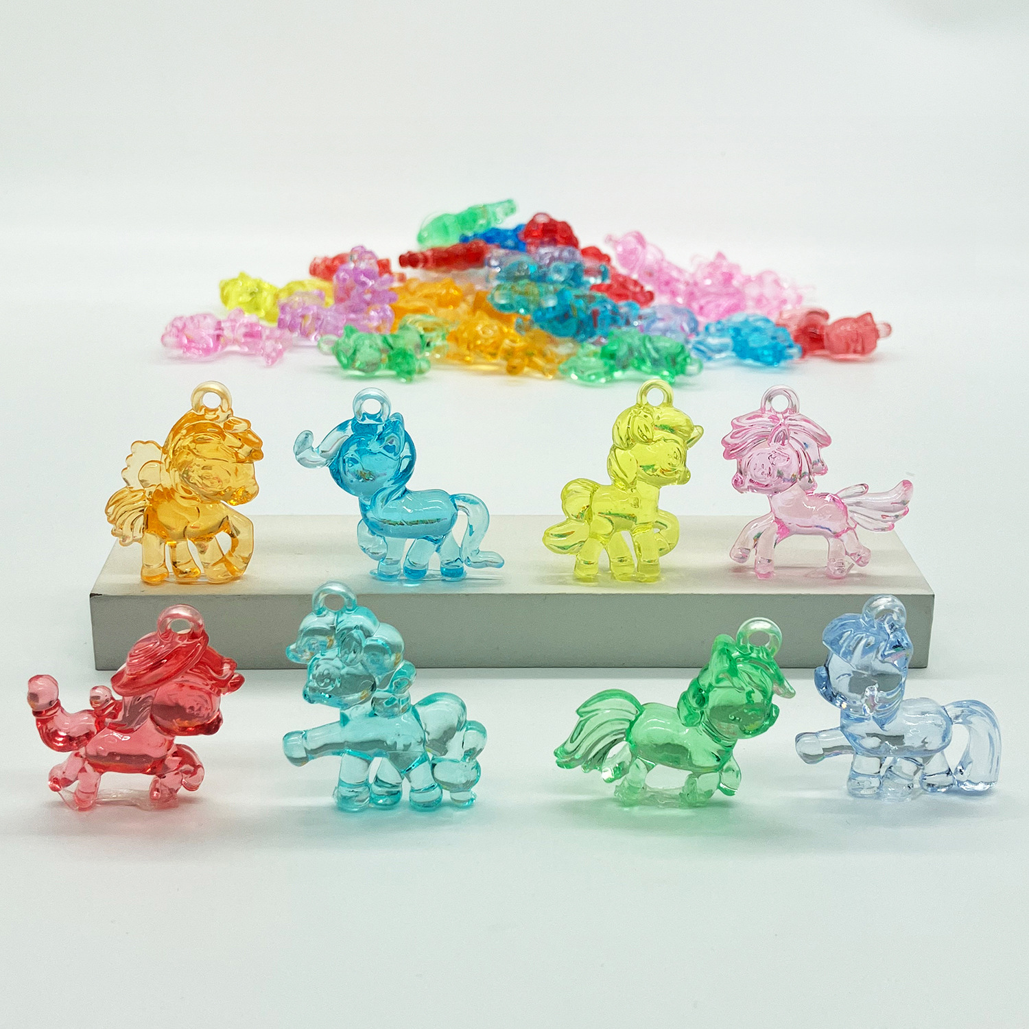 Acrylic Cartoon Crystal My Little Pony Toys with Gem Digging Kidsren's DIY Handmade Decorations for Boys and Girls
