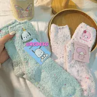 Зимние цветные очки Меретти Санрио носки женские коралловый бархат утолщенные теплые средние носки милые мультфильм спящие носки
