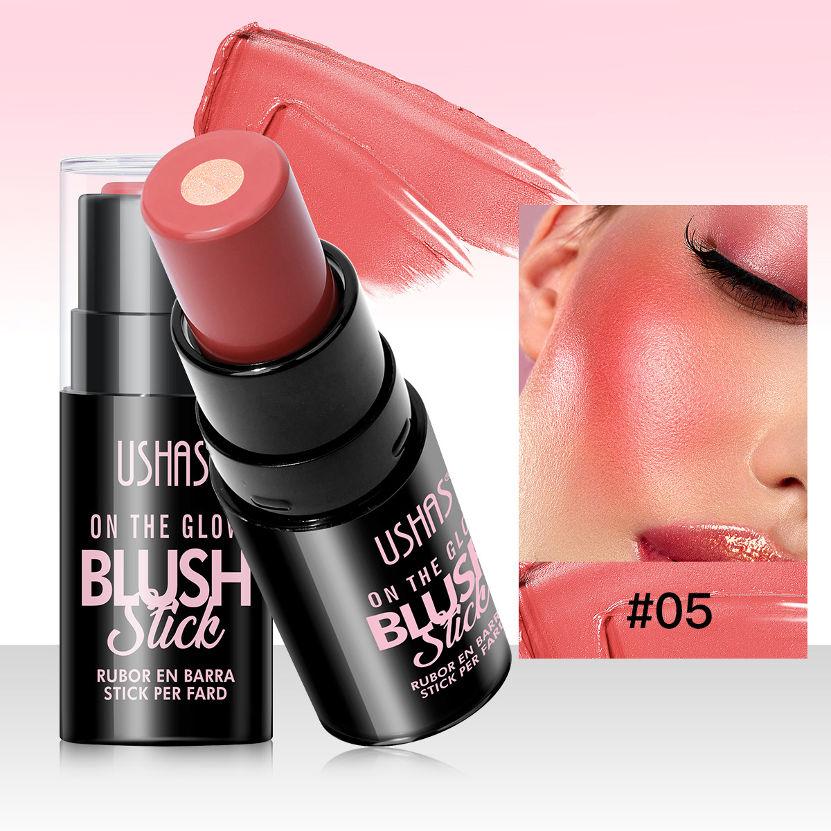 USHAS Europa y Estados Unidos spot transfronterizo rubor palo rubor lápiz labial impermeable maquillaje de larga duración UC138