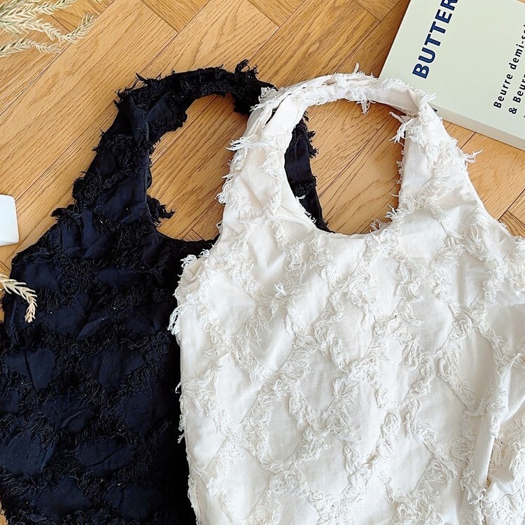 45155 Tassel Bag Female College Students Class Women's Bag Vacal Bag Artistic Shoulder Bag Large Capacity Canvas Bag