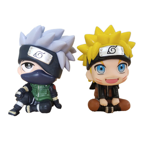 Naruto Q version sitting figure Big-headed Naruto Kakashi animation peripheral model car ornaments doll