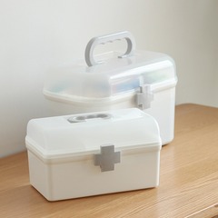 Household medicine box, family medicine storage box, multi-layer plastic portable portable children's and baby emergency medicine box