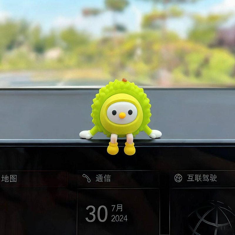 2025新款可爱车载汽车中控台摆件柚子小人创意车内有趣治愈装饰品|undefined