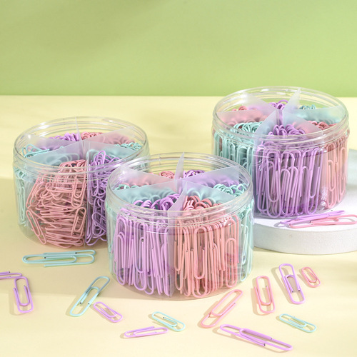 Macaron color paper clips 28MM 33MM 50MM color paper clips plastic wrapped paper clip folders exclusively for cross-border supply