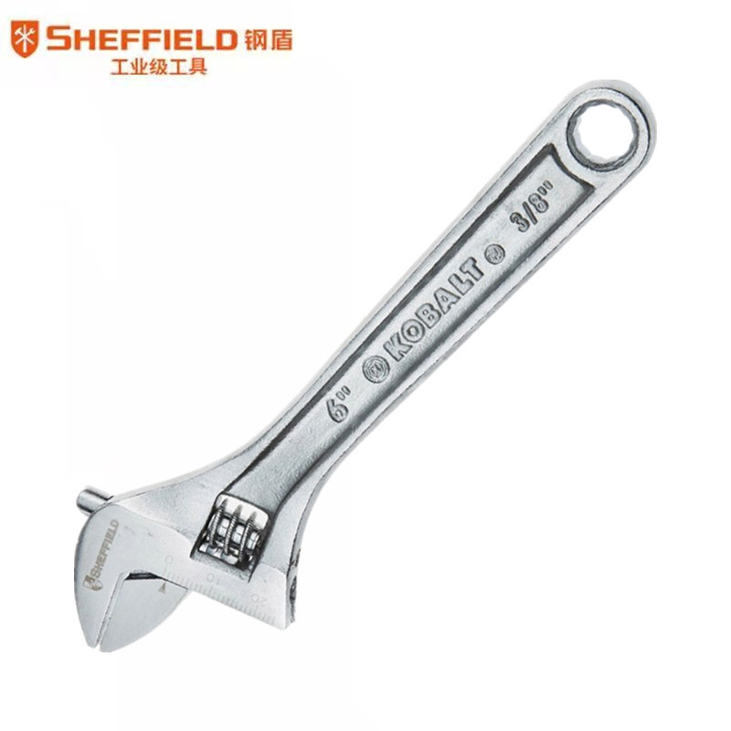 钢盾S016906 重型活扳手6寸铬钒钢扳手活络扳手活扳手激光刻度