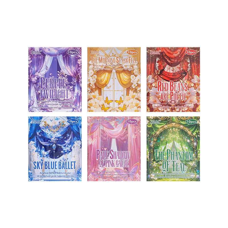 Cortina de jade Man danza láser aceite especial transparente pegatinas impermeables para mascotas bolsas diy pegatinas paisajísticas pegatinas de cortinas retro