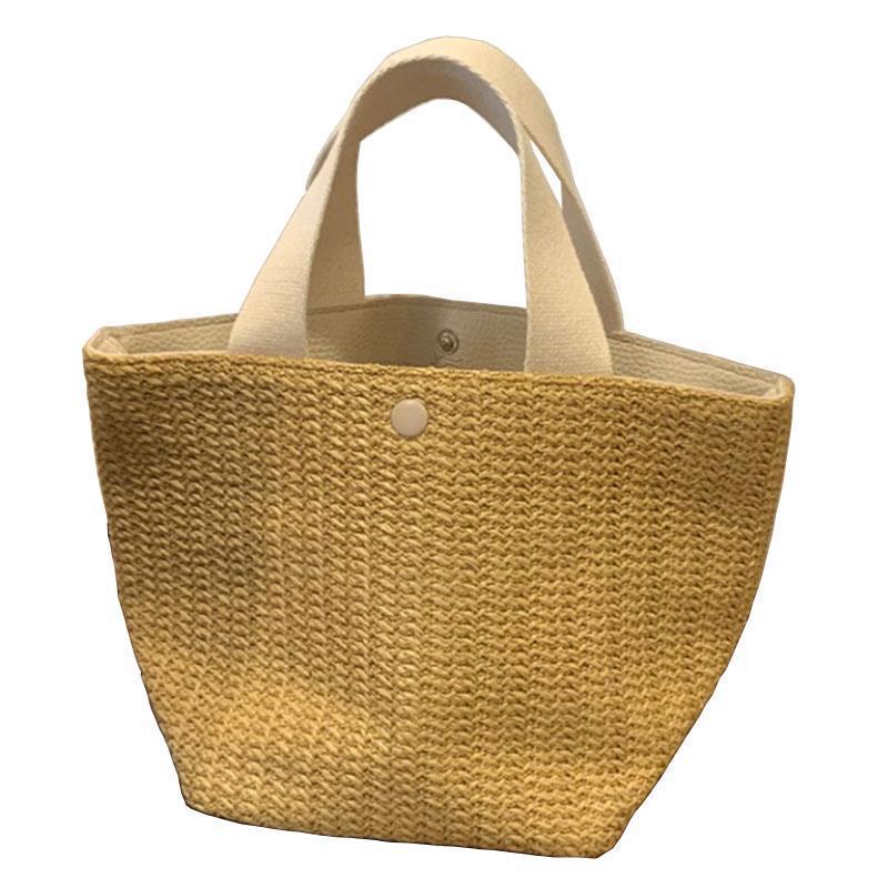 Nieuwe Bucket Ins Designer Stijl Zomer Strand Uitje Geweven Vintage Handtas van Geweven Stro Sanmi Niche Design_voghion.com