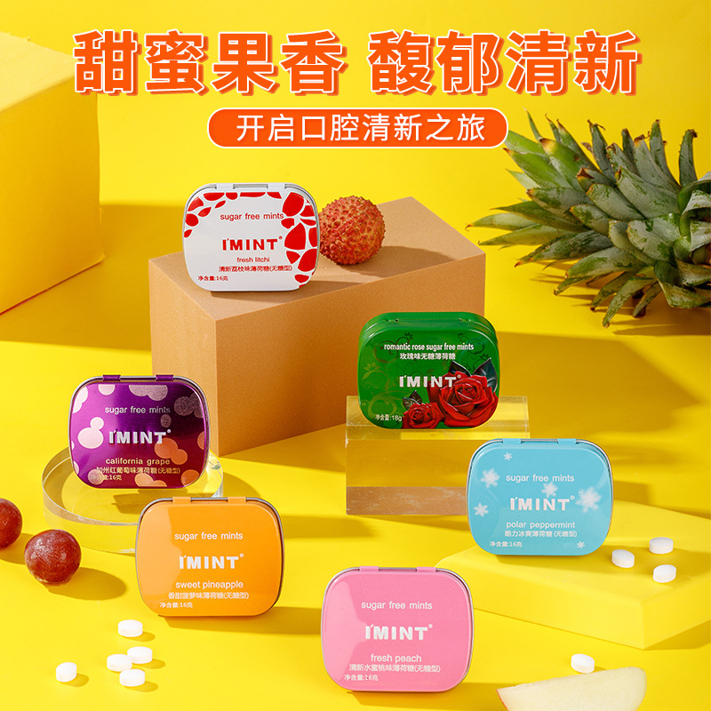 I 'MINT sugar-free mint breath freshening candy wholesale snack chewing gum carry iron box