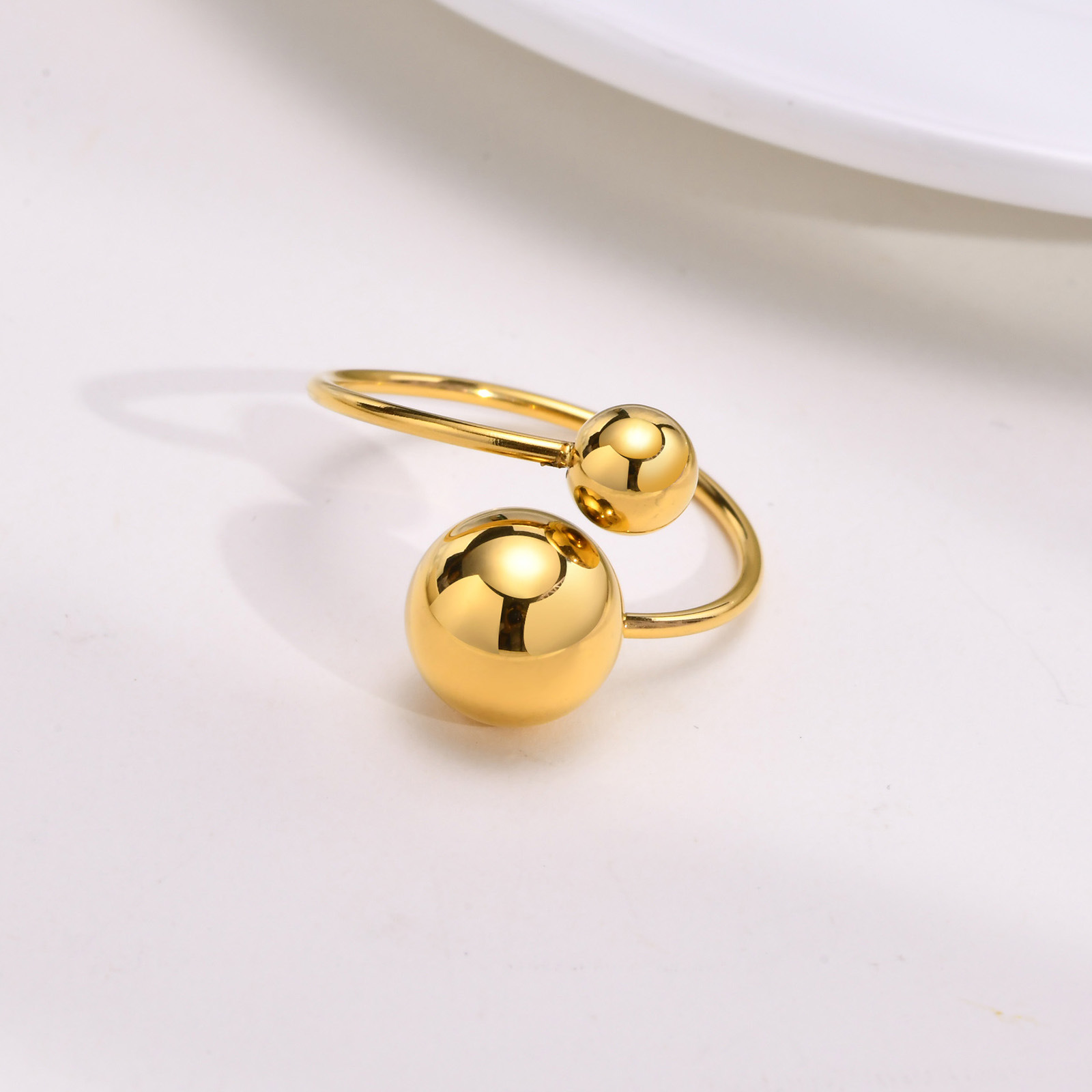 Adjustable Ring Size Wholesale Jewelry Simple Style Geometric 201 Stainless Steel Plating Stainless Steel Rings