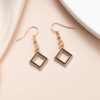 Metal earrings, triangle hip-hop style, glossy accessory for beloved, European style