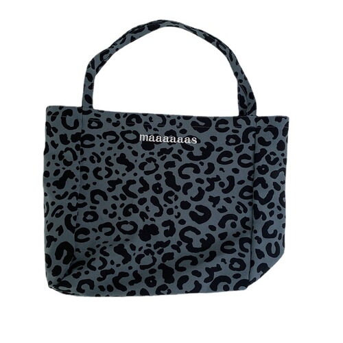 Bags for women Korean style autumn and winter new leopard print letter print bucket bag large capacity tote bag versatile retro trend