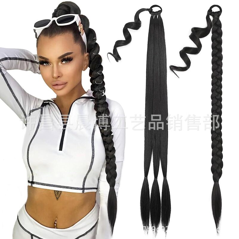 Xuchang wig ponytail women's winding hair ponytail wig braid boxing ponytail spot foreign trade new products
