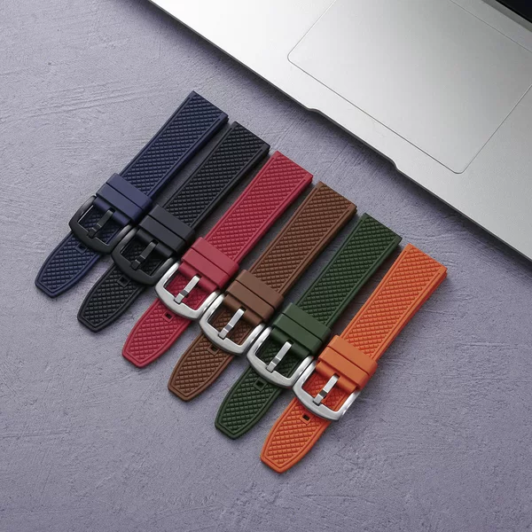 Dfom Summer Breathable Business Fluorubber Strap 18 20 22 24mm Manufacturer Spot Universal Quick Release